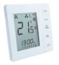 Room thermostat with automatic speed switch (FC600) Weekly programming Compatible with 2-pipe and 4-pipe applications Flush mounted Backlit LCD display, internal memory Possibility of extension with GMS gate and heating control in the whole apartment/house